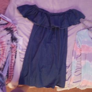 Denum off the shoulder dress